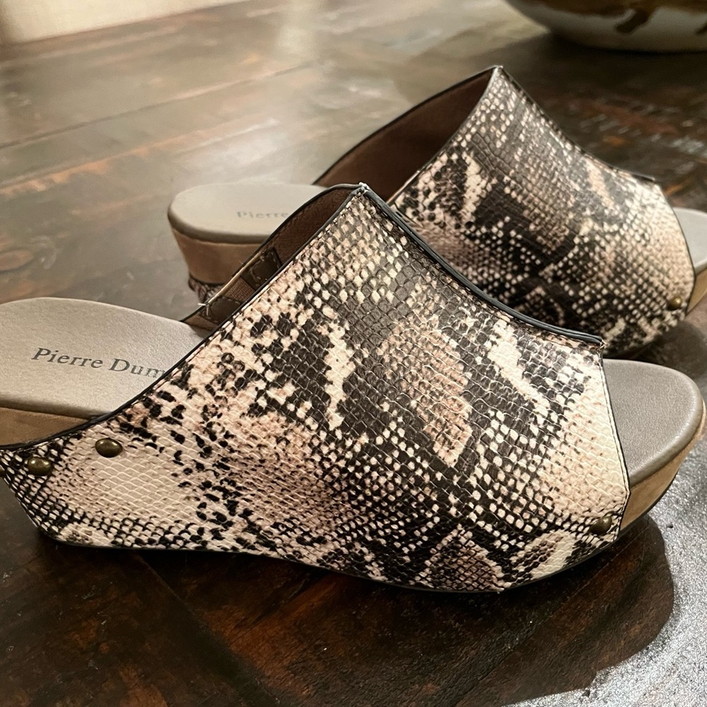 Snake Print Wedge Sandals